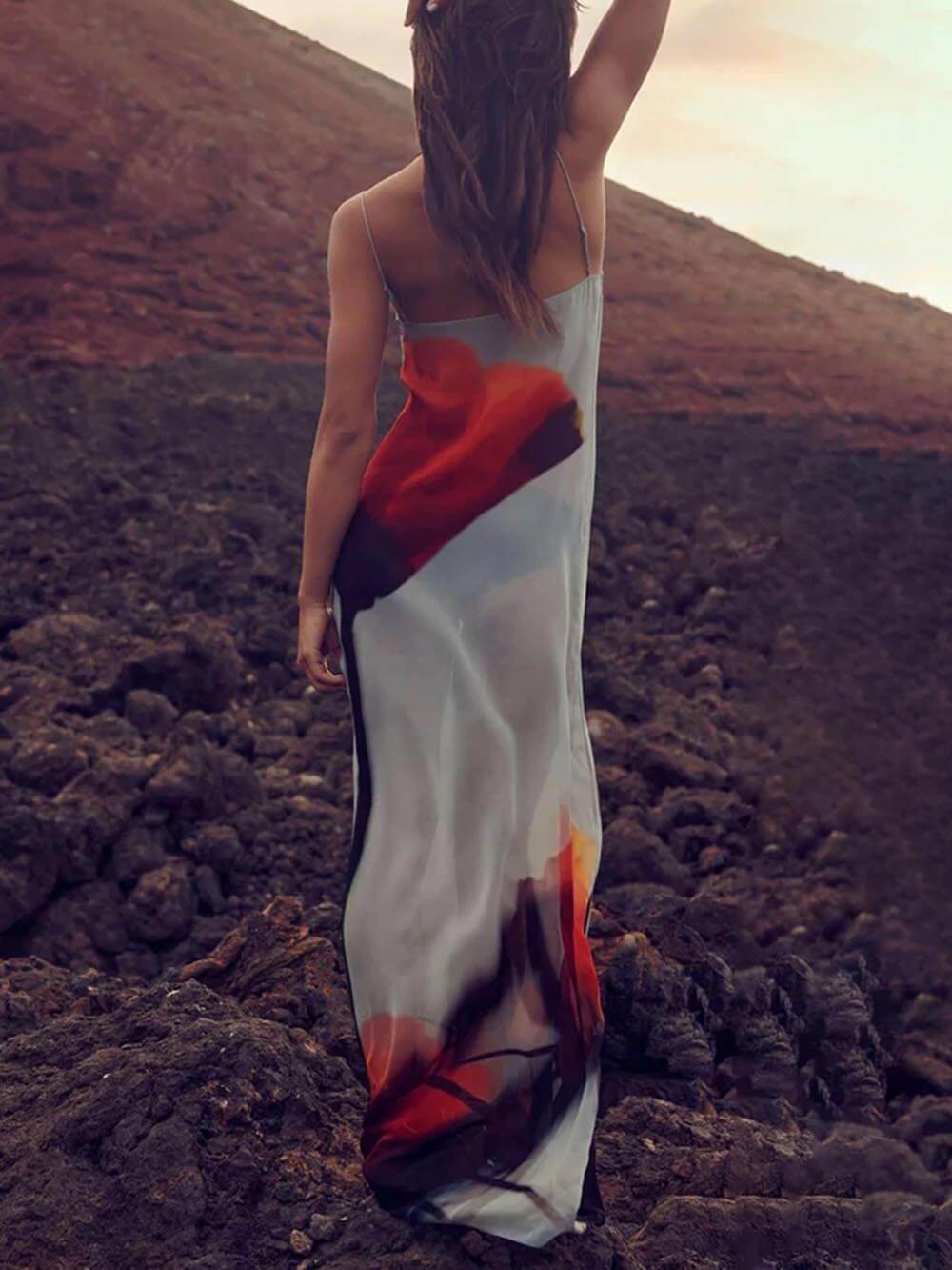 Maxi-jurk met Abstracte Tulpenprint