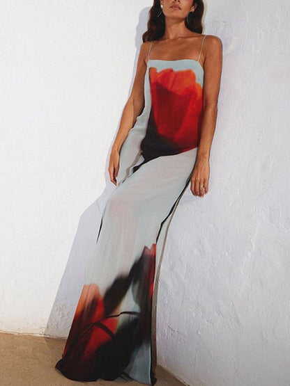 Maxi-jurk met Abstracte Tulpenprint