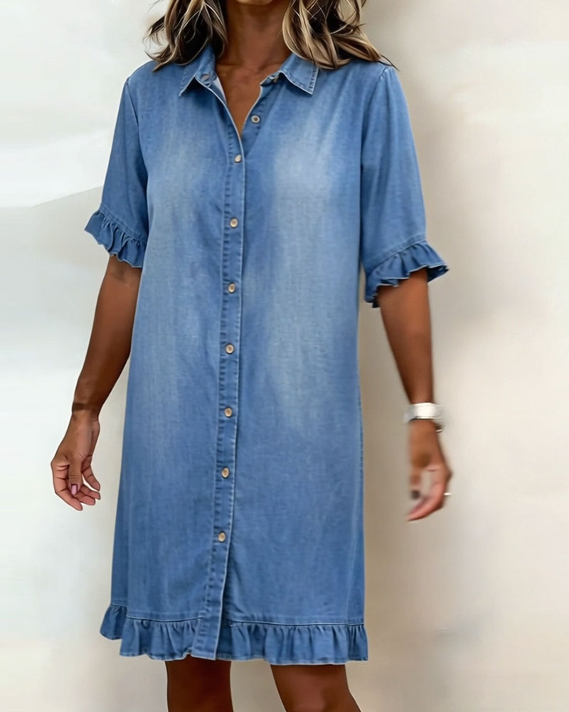 Aveline Comfortabele Denim-jurk