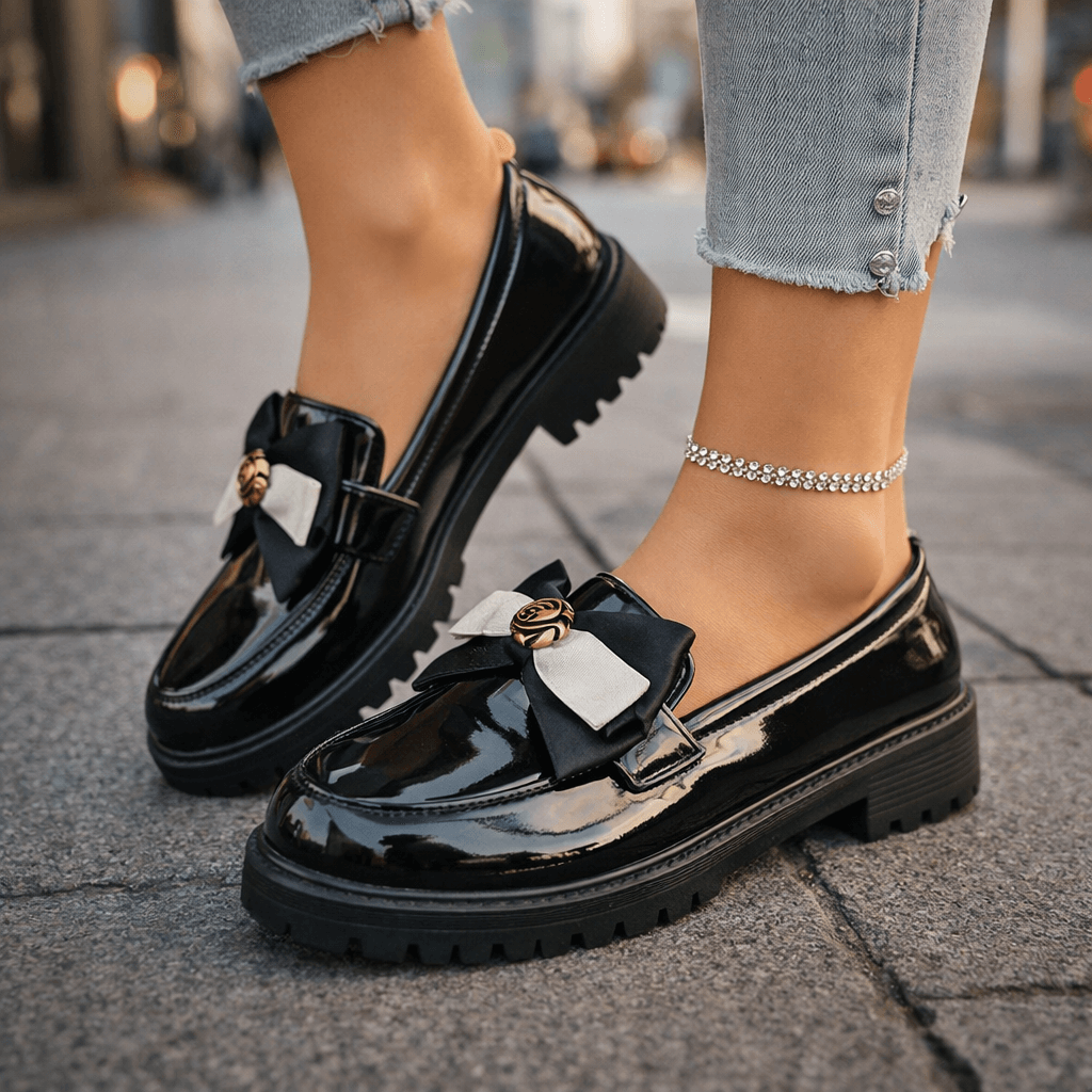 Loafers Dames met Strik – Elegante Instappers met Strikdetail, Comfortabele Mocassins