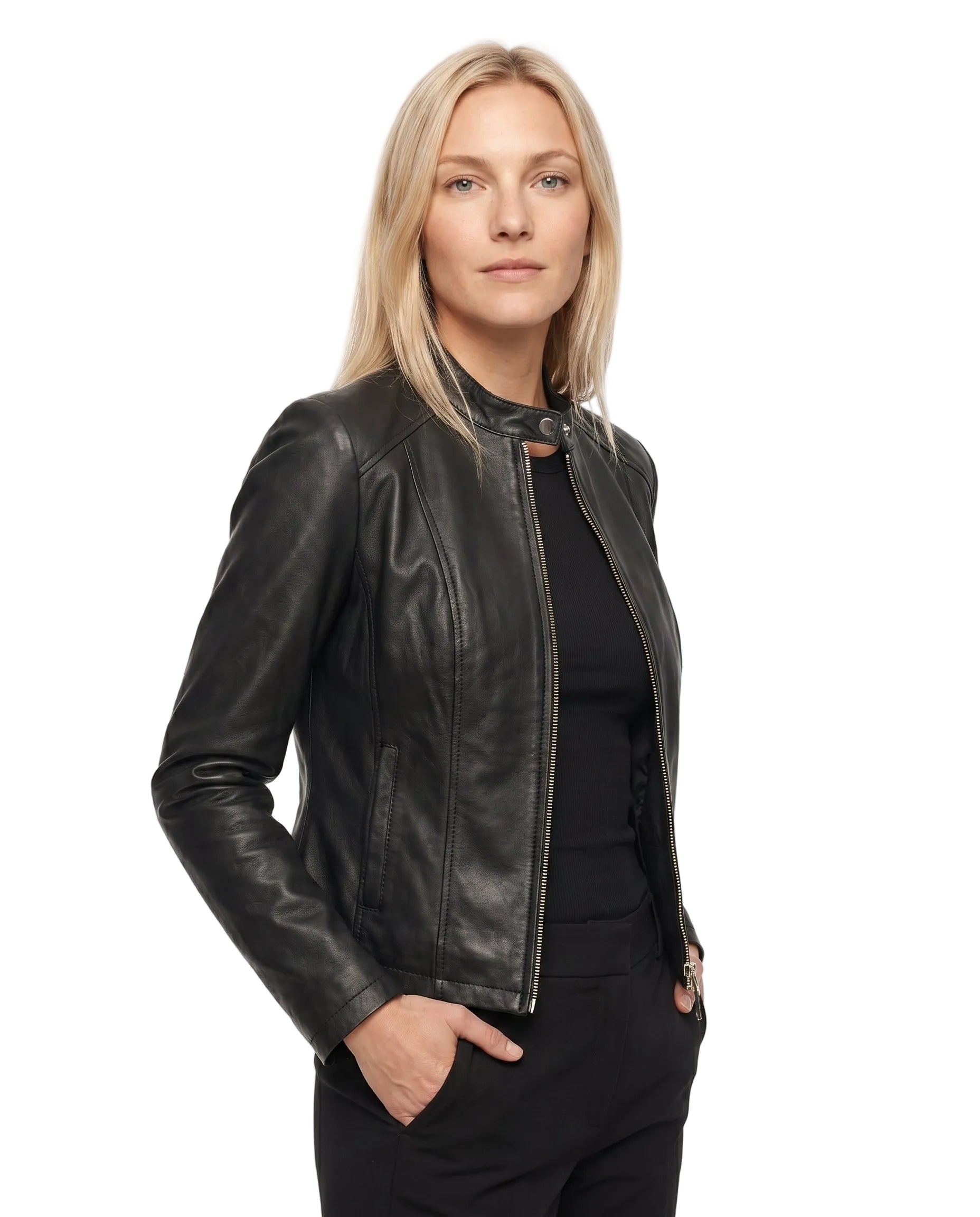 Penelope - Stylish Fitted Leather Jacket