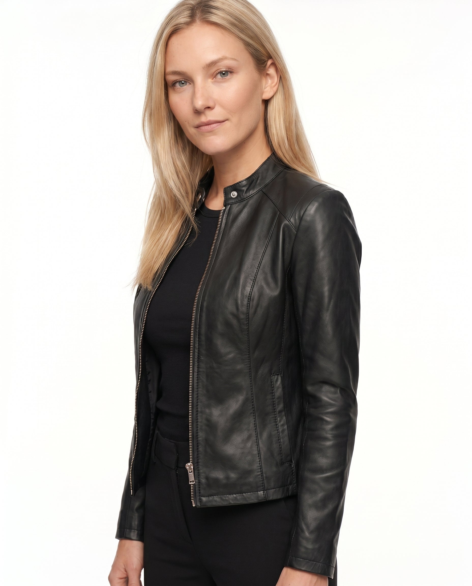 Penelope - Stylish Fitted Leather Jacket