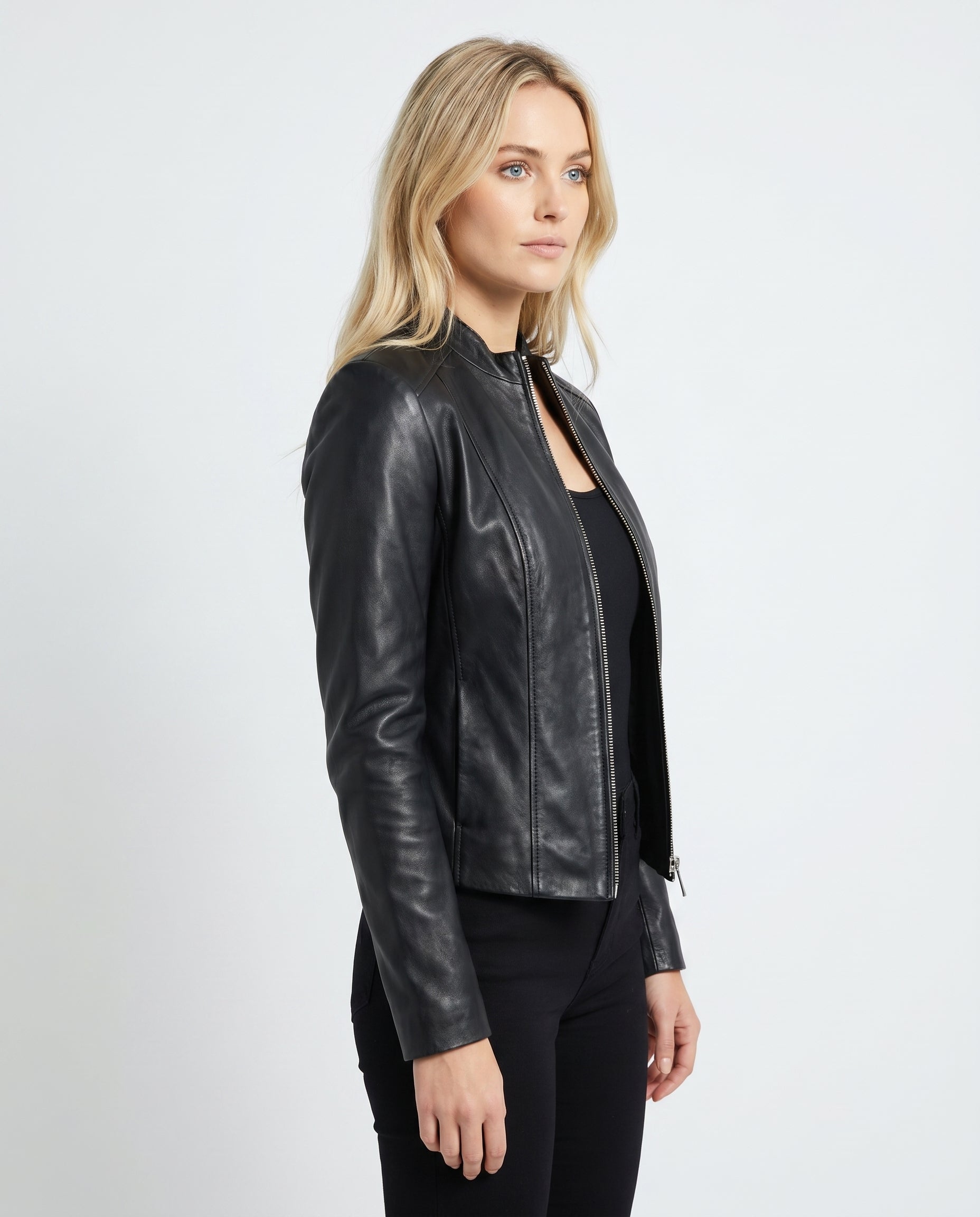 Penelope - Stylish Fitted Leather Jacket