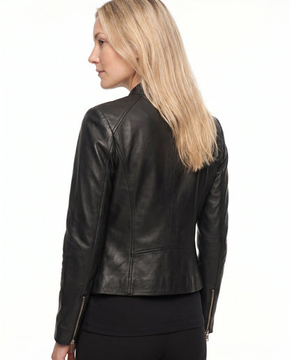Penelope - Stylish Fitted Leather Jacket