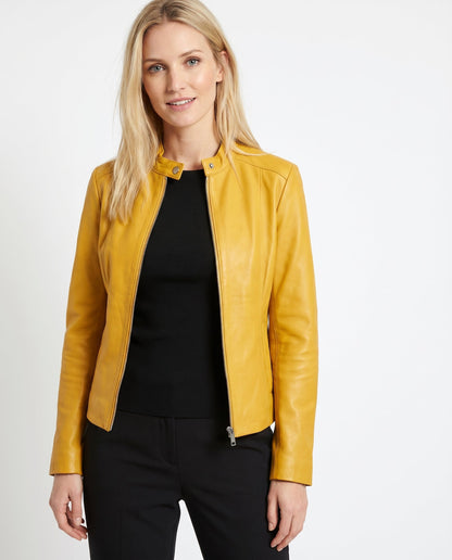 Penelope - Stylish Fitted Leather Jacket