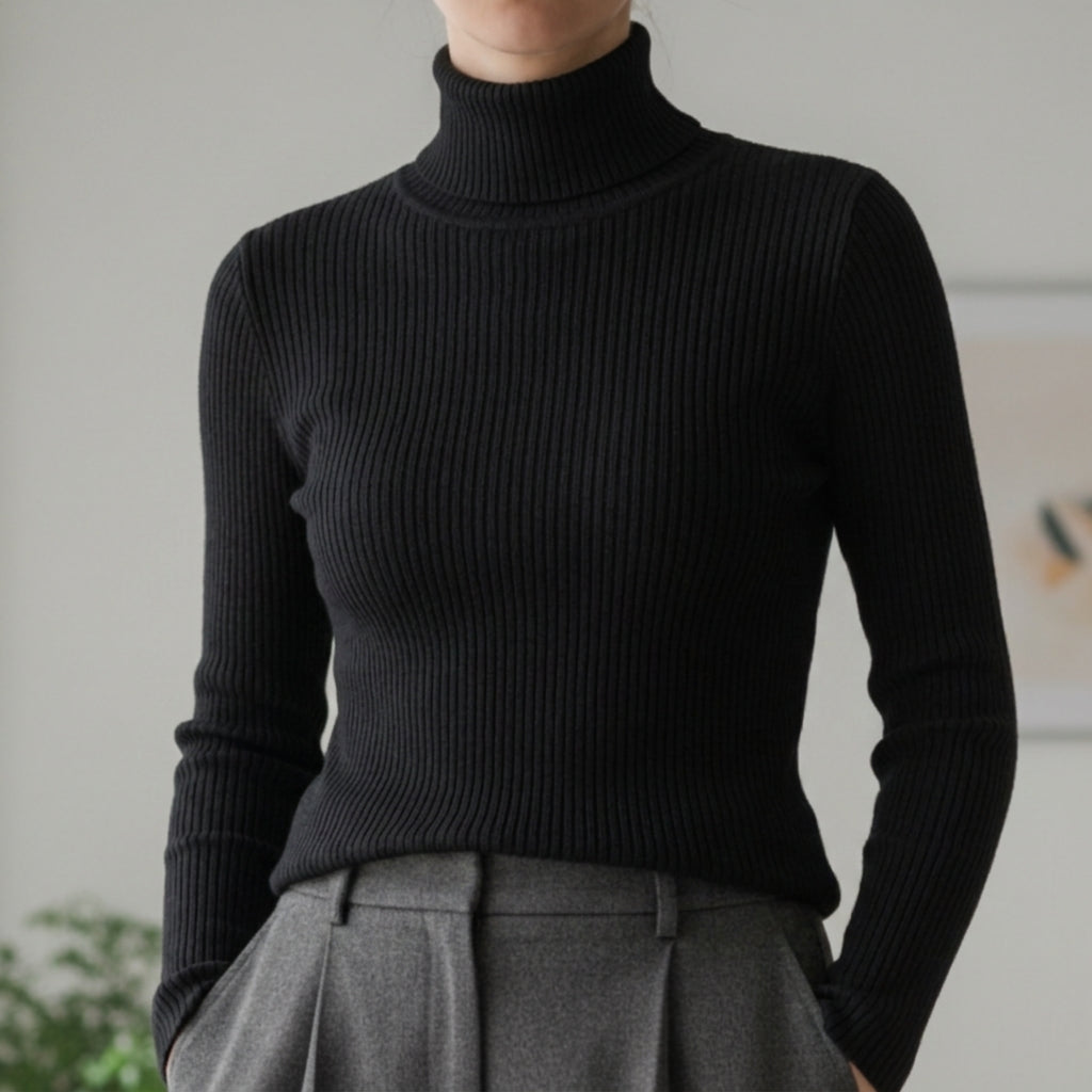 Limassol Ribbed Turtleneck Sweater