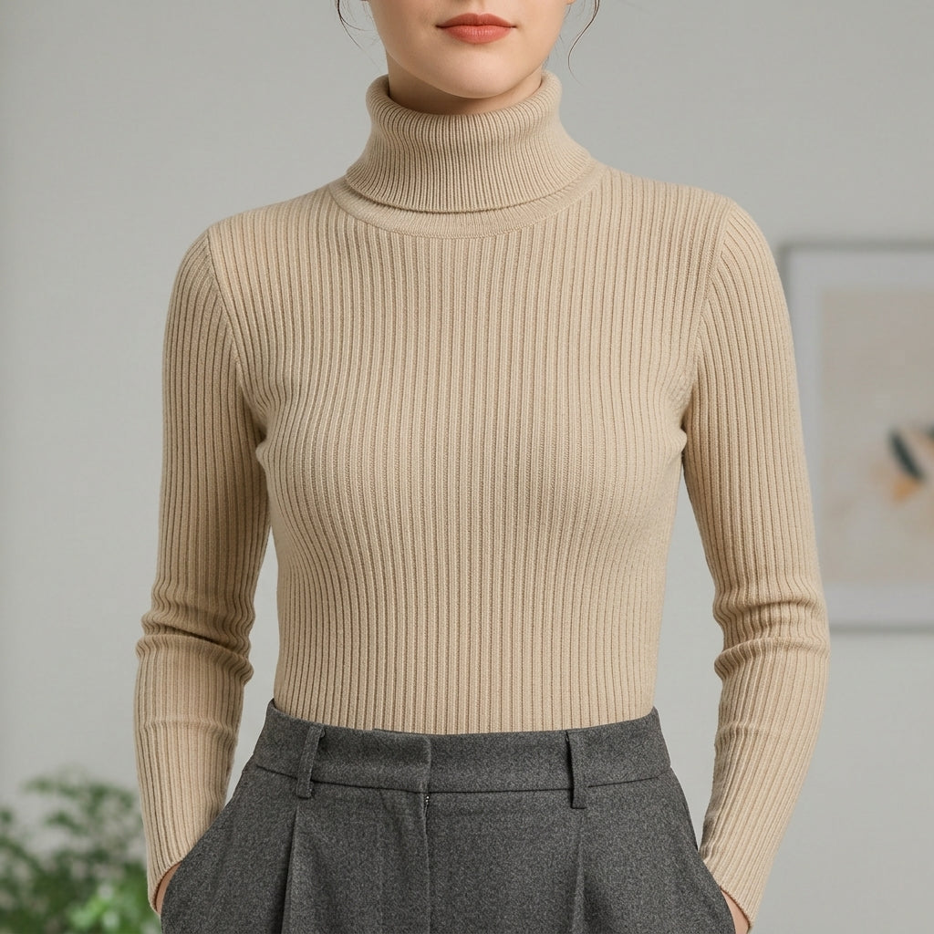 Limassol Ribbed Turtleneck Sweater