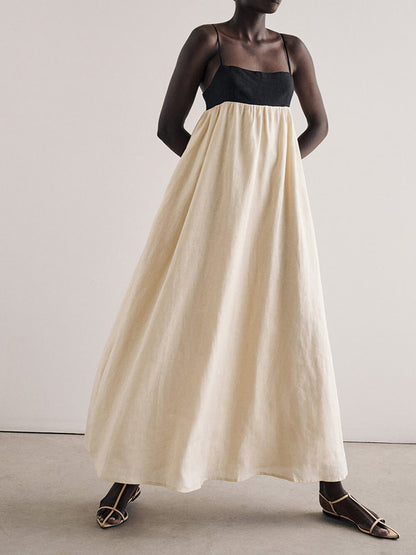 Ruimvallende Maxi-jurk met Patchwork