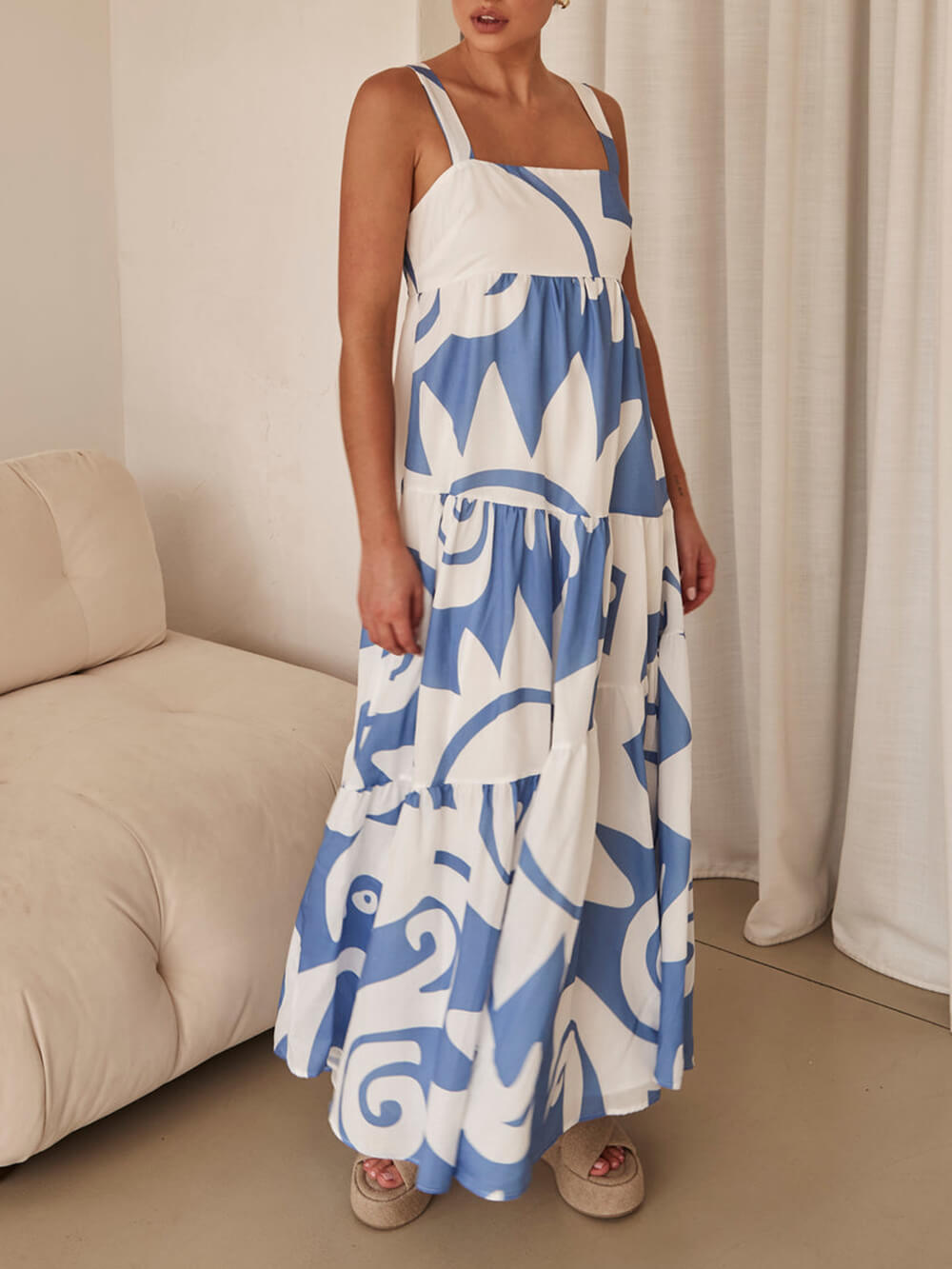 Maxi-jurk met Betoverende Geometrische Print
