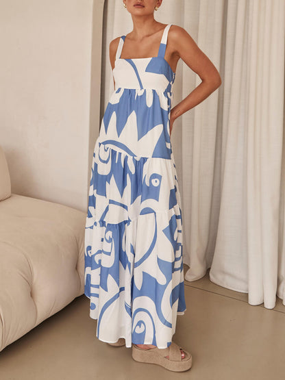 Maxi-jurk met Betoverende Geometrische Print