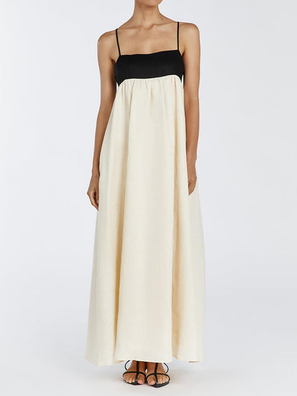 Ruimvallende Maxi-jurk met Patchwork