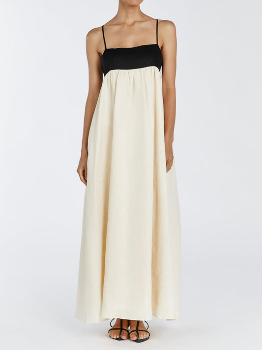 Ruimvallende Maxi-jurk met Patchwork