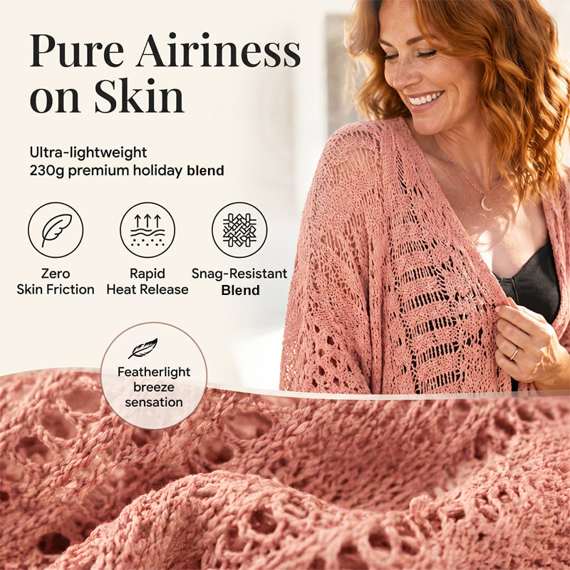 🔥This Week's Special Price:£15.99!!😍Women’s Oversized Knit Cardigan – Lightweight Crochet Tassel Kimono for Spring & Summer 🌸