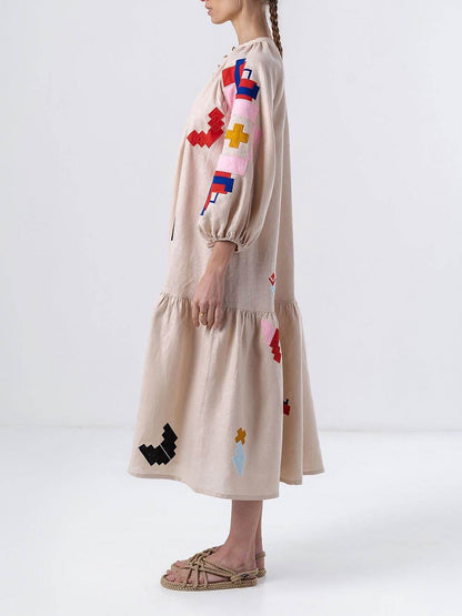 Luchtige Maxi-jurk met Etnische Print