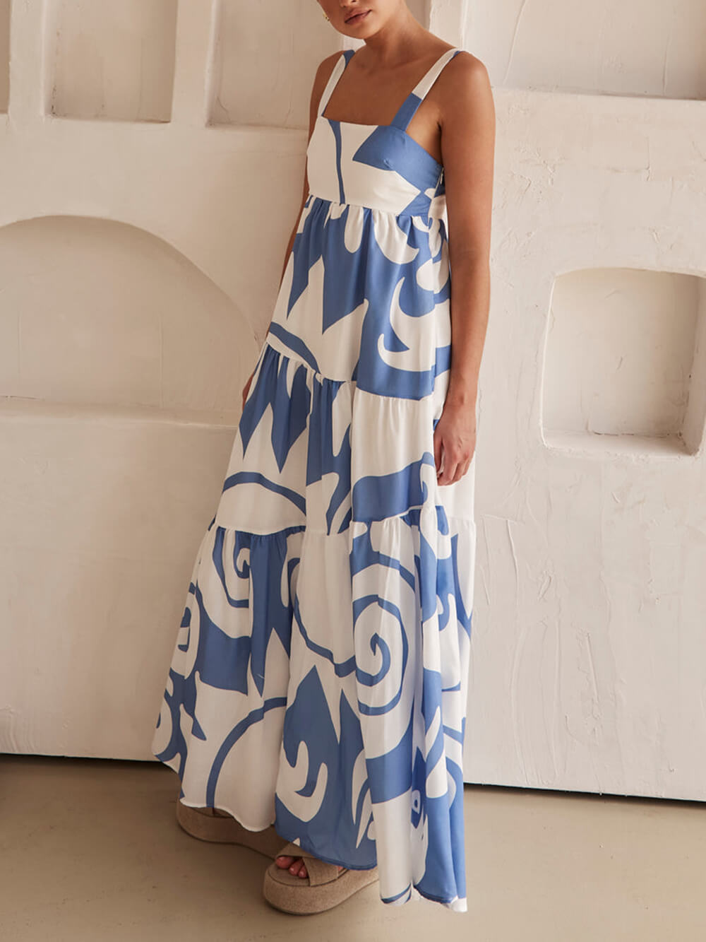 Maxi-jurk met Betoverende Geometrische Print