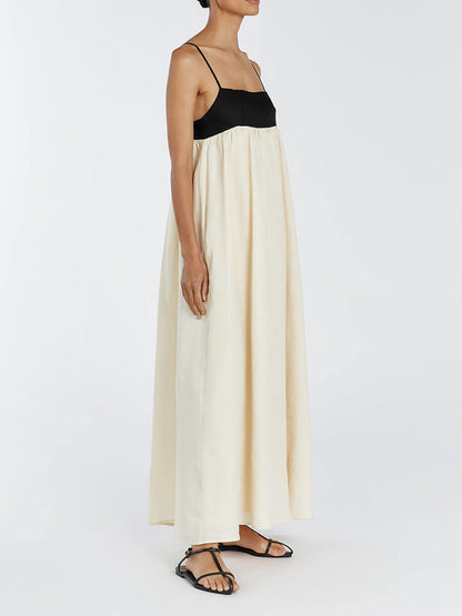Ruimvallende Maxi-jurk met Patchwork