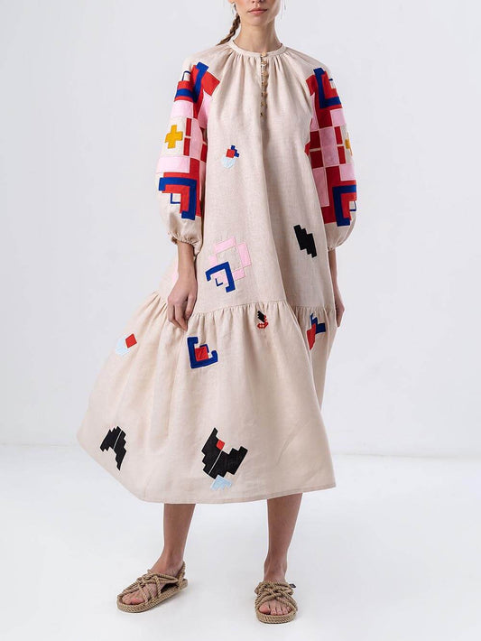 Luchtige Maxi-jurk met Etnische Print