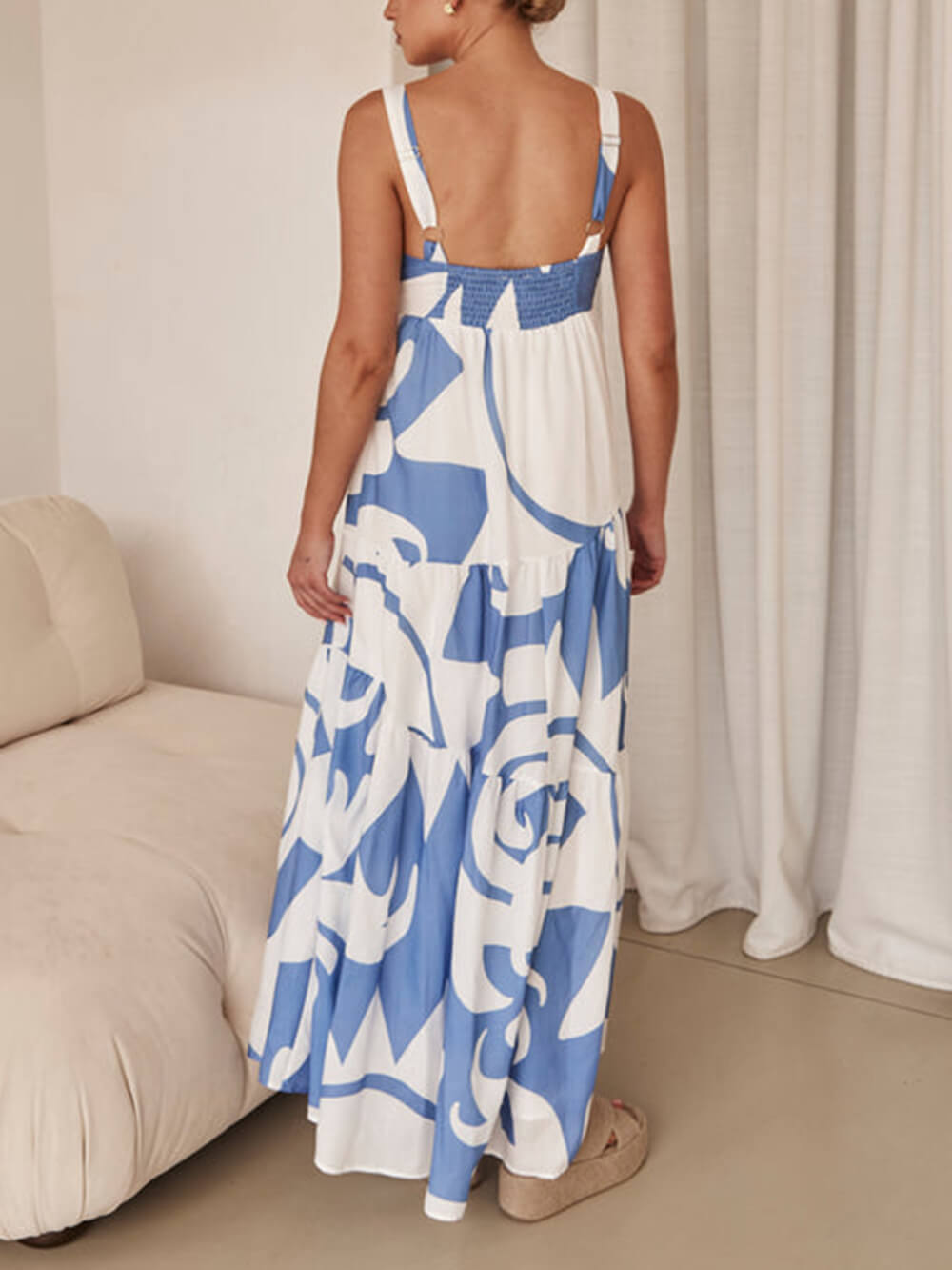 Maxi-jurk met Betoverende Geometrische Print