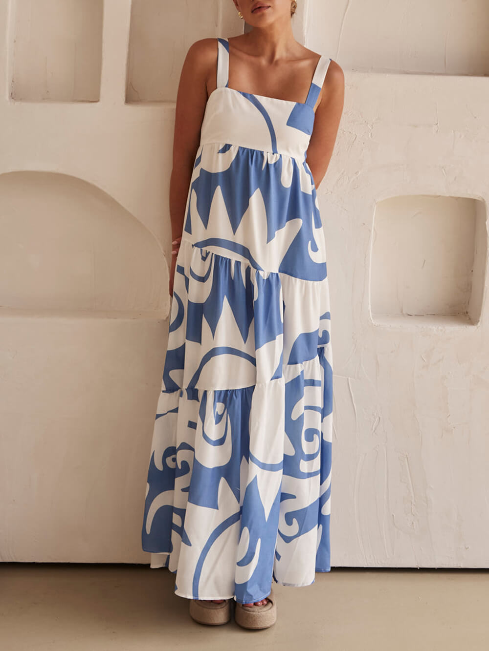 Maxi-jurk met Betoverende Geometrische Print