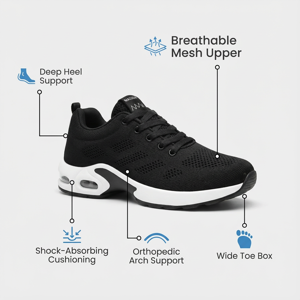 Orthora™ Pro — 12-Hour Shift Shoes for All-Day Foot, Knee & Back Pain Relief