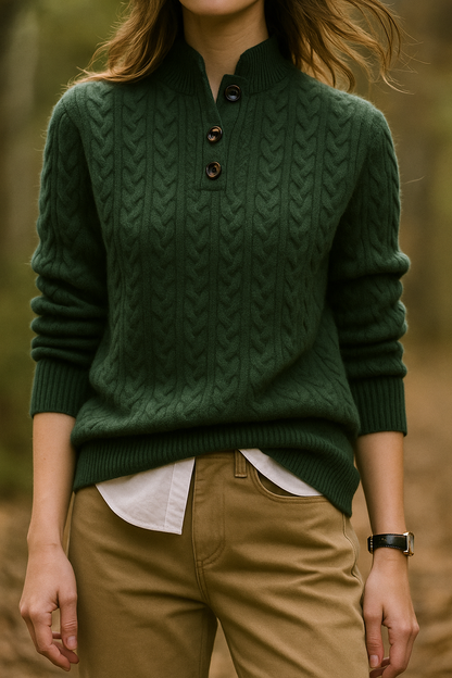 Arden Button-Up Cashmere Sweater