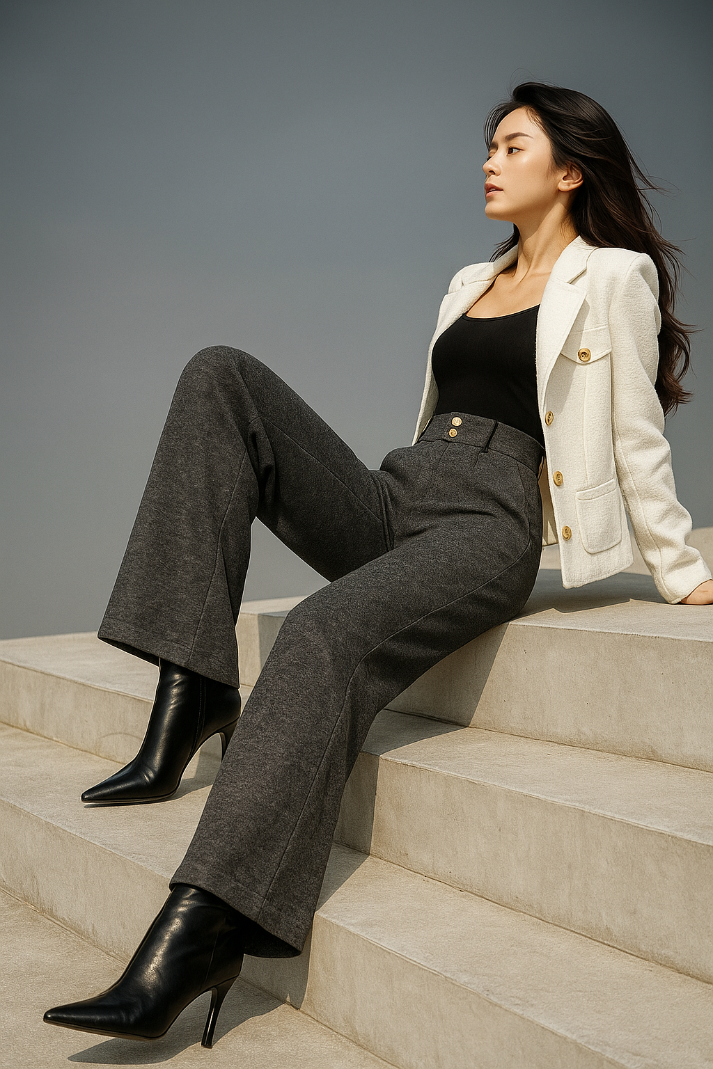 Blair Wool Wide-Leg Trousers
