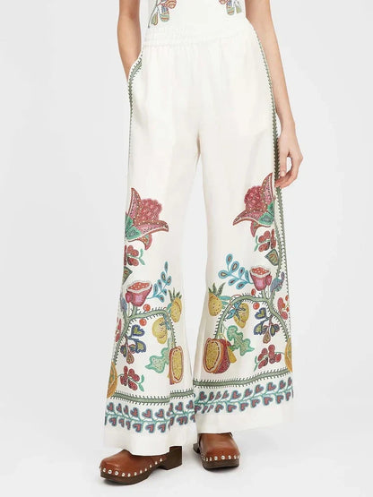 Set met Bloemen- en Fruitprint