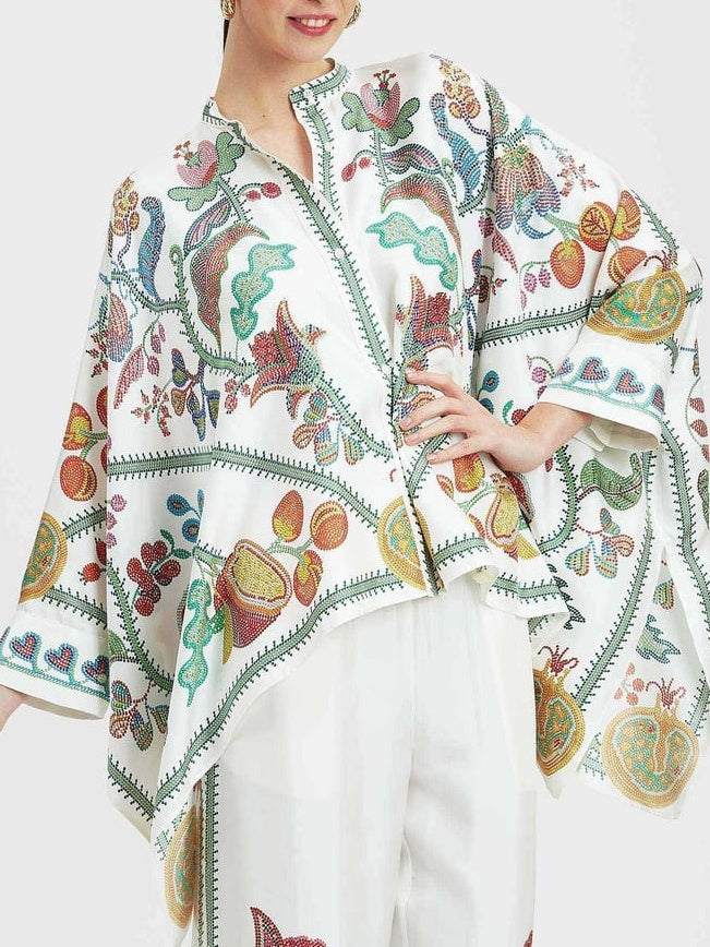 Set met Bloemen- en Fruitprint