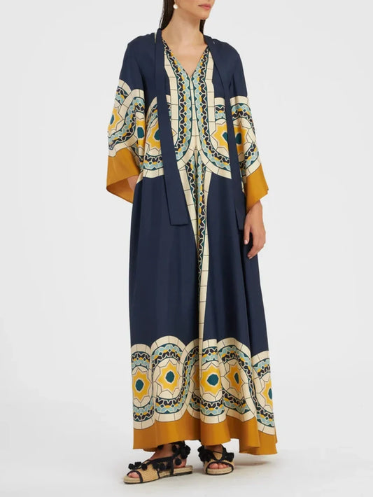 Maxi-jurk met Art-Decoprint