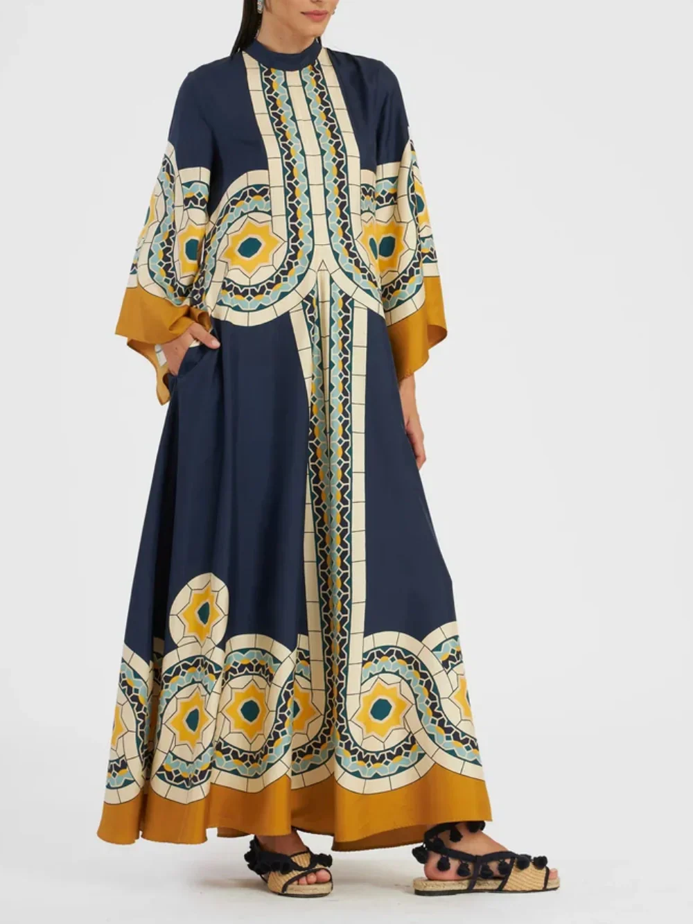 Maxi-jurk met Art-Decoprint