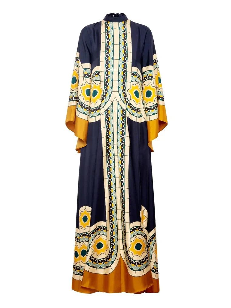 Maxi-jurk met Art-Decoprint