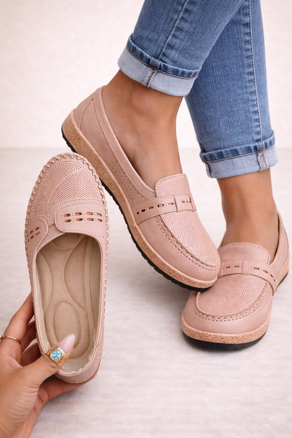 Comfortabele Ballerina's Dames – Instapschoenen met Steunzool & Schokdemping