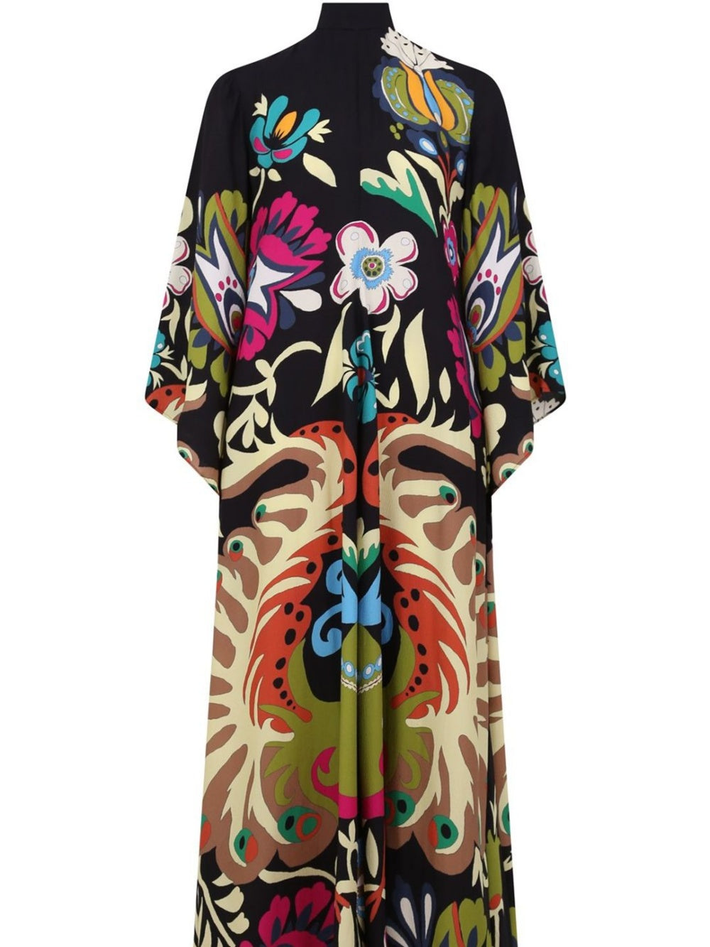 Maxi-jurk met Pauwenprint