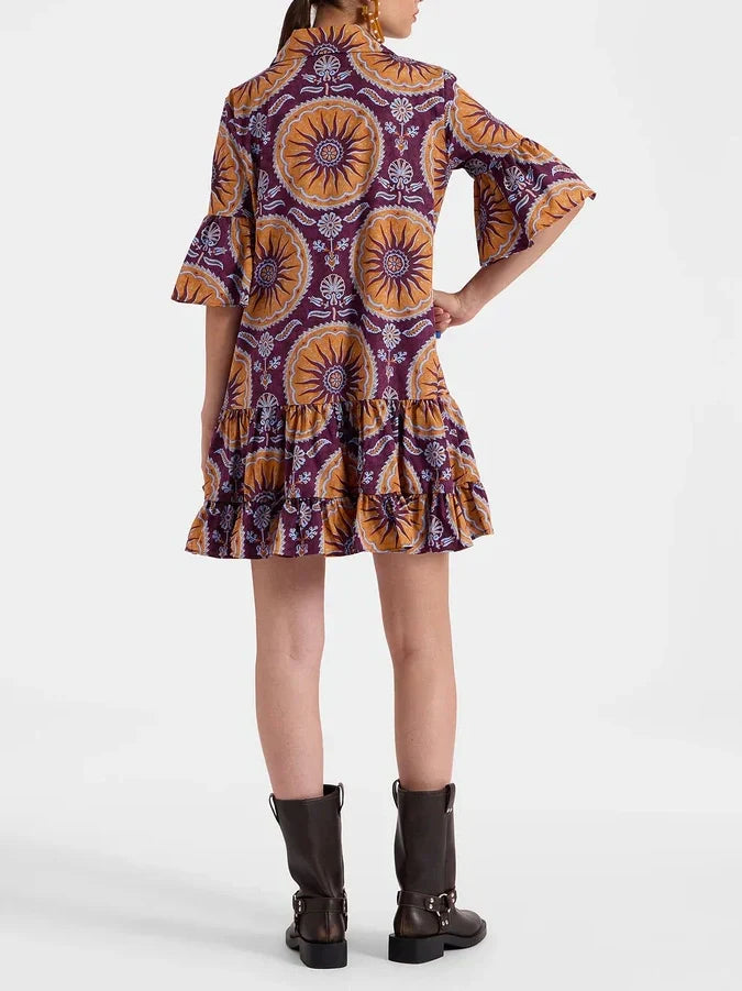 Mini-jurk met Verlaagde Taille en Lagen