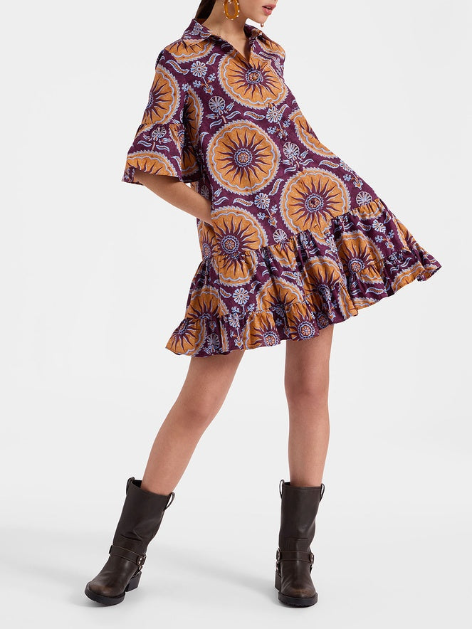 Mini-jurk met Verlaagde Taille en Lagen