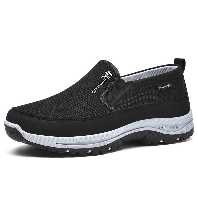(⏰ Almost Gone!!!) Men's Slip-On Walking Shoes with Lightweight Cushioned Sole - Waterproof Mesh, Anti-Slip, Wide Toe, Arch Support