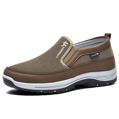(⏰ Almost Gone!!!) Men's Slip-On Walking Shoes with Lightweight Cushioned Sole - Waterproof Mesh, Anti-Slip, Wide Toe, Arch Support
