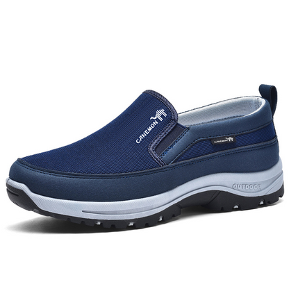 (⏰ Almost Gone!!!) Men's Slip-On Walking Shoes with Lightweight Cushioned Sole - Waterproof Mesh, Anti-Slip, Wide Toe, Arch Support