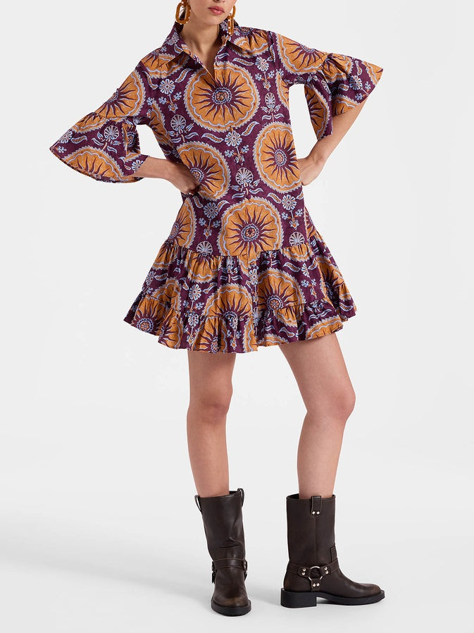 Mini-jurk met Verlaagde Taille en Lagen