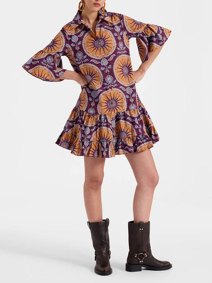Mini-jurk met Verlaagde Taille en Lagen