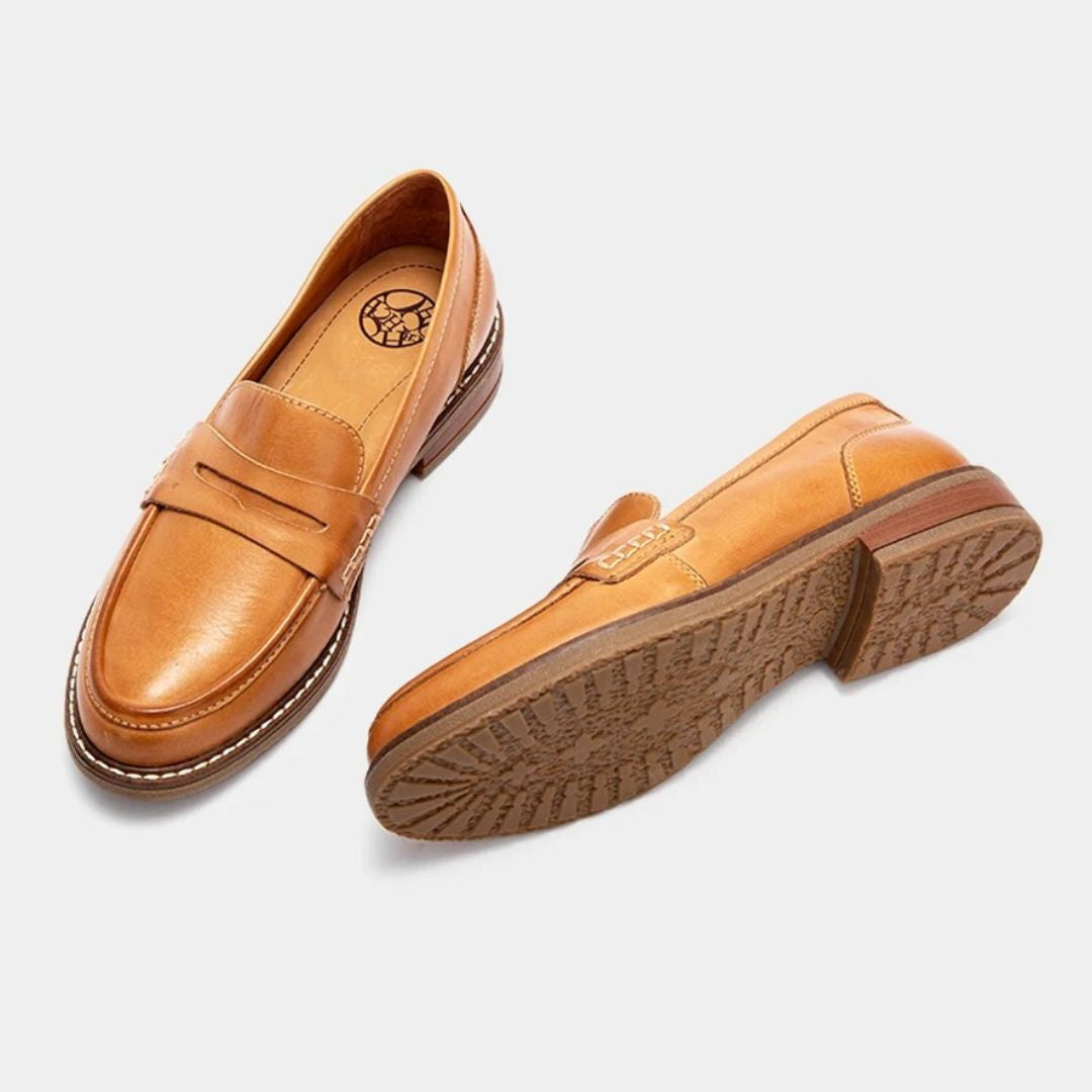 Comfortabele Leren Loafers Dames – Instappers met Steunzool & Schokdemping
