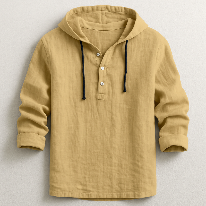 Rex Linnen Overshirt met Capuchon