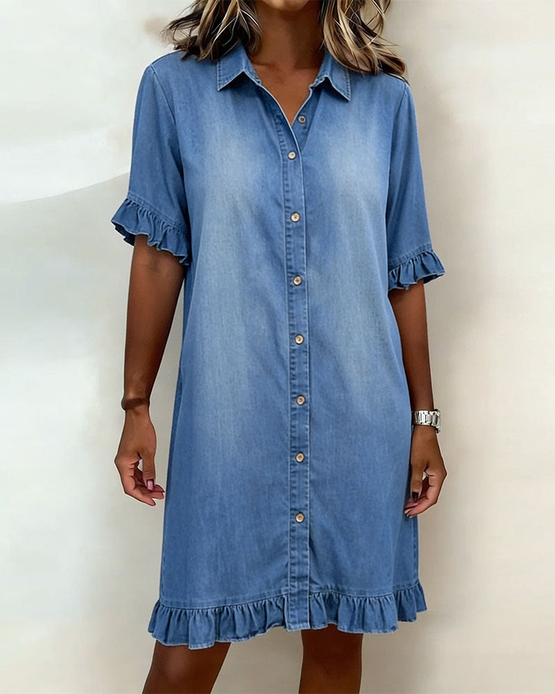 Aveline Comfortabele Denim-jurk
