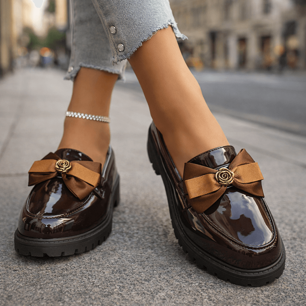 Loafers Dames met Strik – Elegante Instappers met Strikdetail, Comfortabele Mocassins