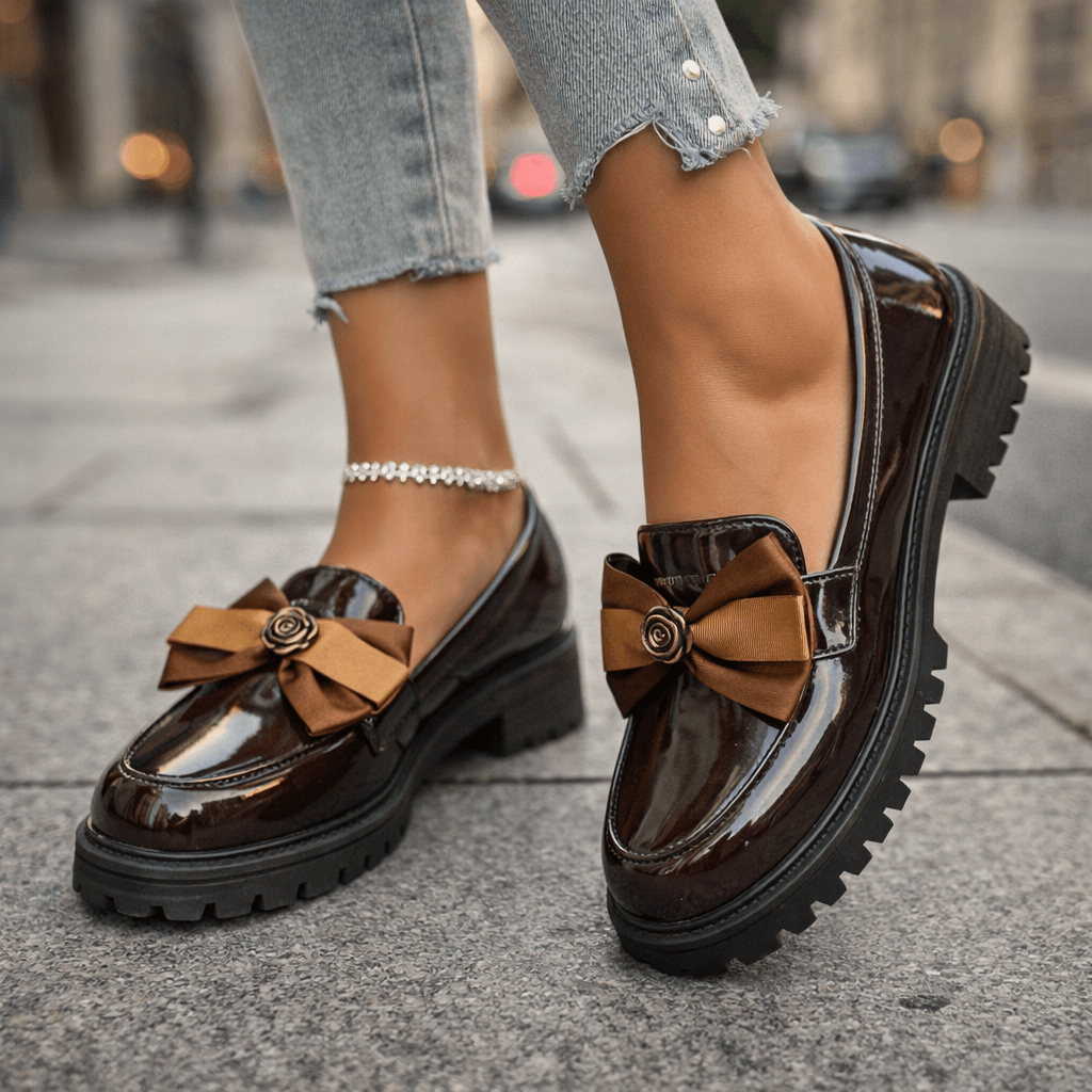 Loafers Dames met Strik – Elegante Instappers met Strikdetail, Comfortabele Mocassins