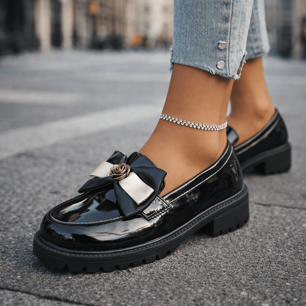 Loafers Dames met Strik – Elegante Instappers met Strikdetail, Comfortabele Mocassins
