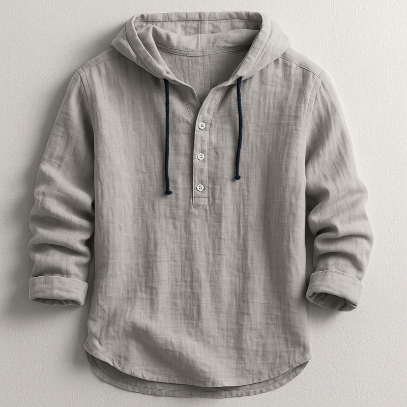 Rex Linnen Overshirt met Capuchon