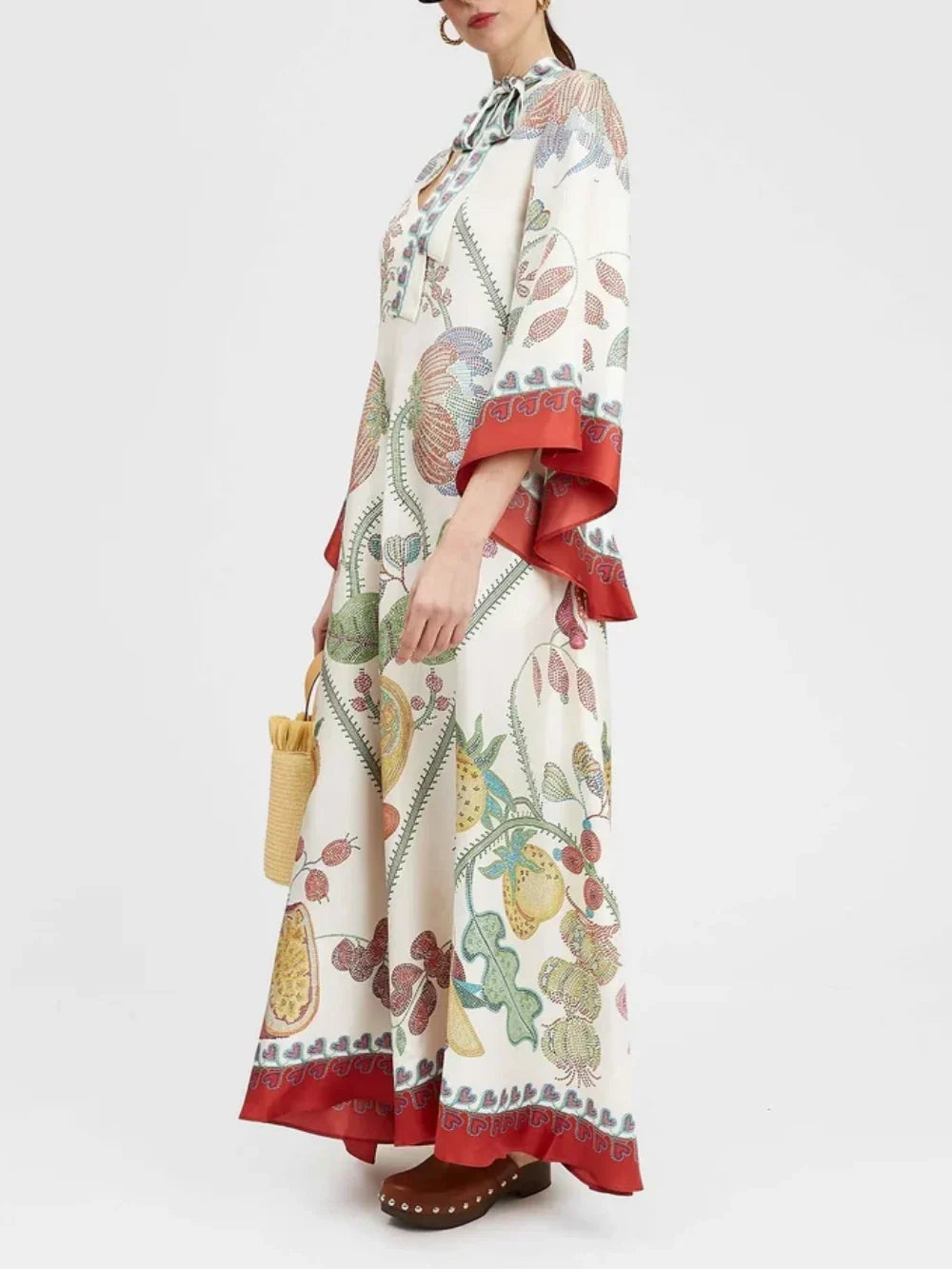 Maxi-jurk met Zwart-witte Print