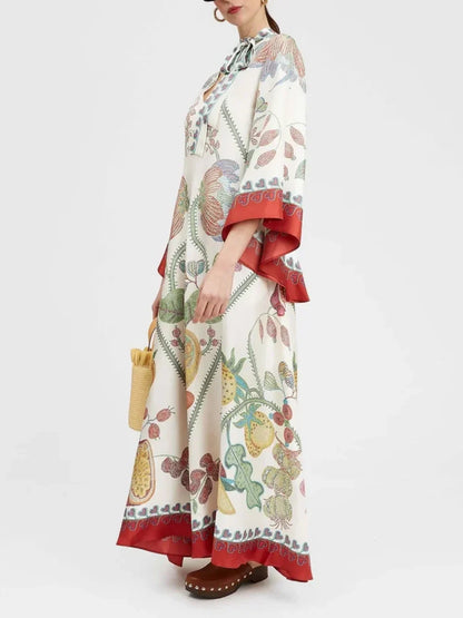 Maxi-jurk met Zwart-witte Print