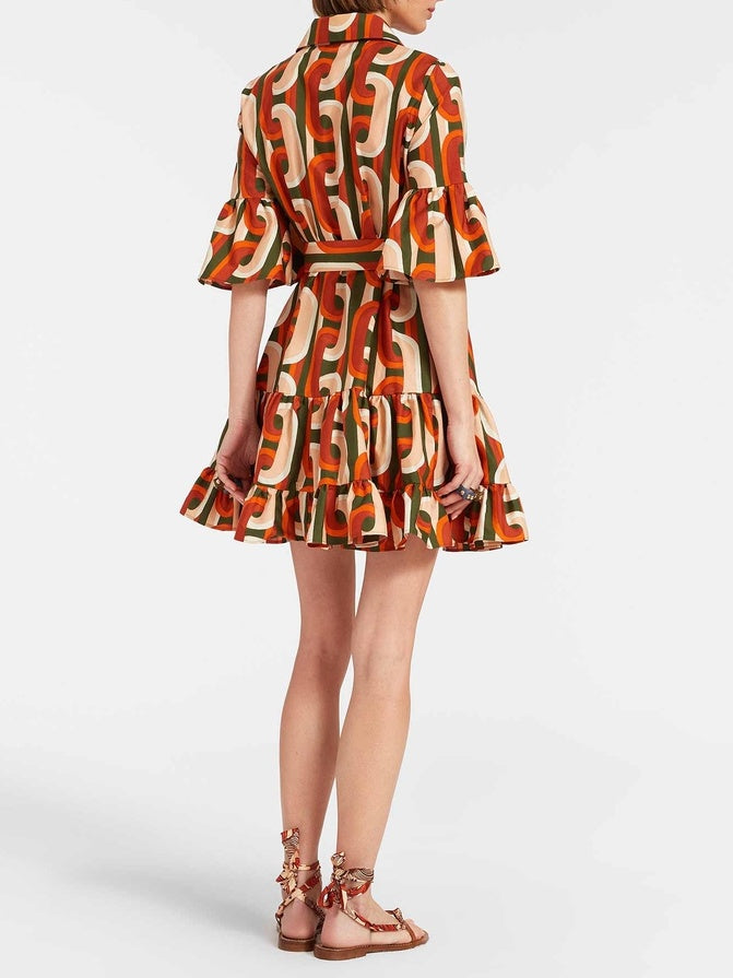 Elegante Mini-jurk met Verlaagde Taille